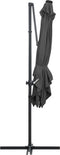 vidaXL - Zweefparasol - met - LED - en - stalen - paal - 250x250 - cm - antracietkleurig
