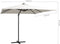 vidaXL - Zweefparasol - met - LED - en - stalen - paal - 250x250 - cm - zandkleurig
