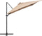 vidaXL - Zweefparasol - met - LED - en - stalen - paal - 250x250 - cm - taupe