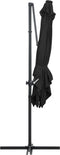 vidaXL - Zweefparasol - met - LED - en - stalen - paal - 250x250 - cm - zwart