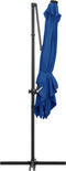 vidaXL - Zweefparasol - met - LED - en - stalen - paal - 250x250 - cm - azuurblauw