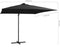 vidaXL - Zweefparasol - met - LED - en - stalen - paal - 250x250 - cm - zwart