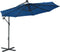vidaXL - Zweefparasol - met - LED - en - stalen - paal - 300 - cm - azuurblauw