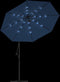 vidaXL - Zweefparasol - met - LED - en - stalen - paal - 300 - cm - azuurblauw
