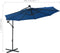 vidaXL - Zweefparasol - met - LED - en - stalen - paal - 300 - cm - azuurblauw