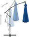 vidaXL - Zweefparasol - met - LED - en - stalen - paal - 300 - cm - azuurblauw