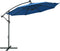 vidaXL - Zweefparasol - met - LED - en - stalen - paal - 300 - cm - azuurblauw