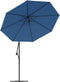 vidaXL - Zweefparasol - met - LED - en - stalen - paal - 300 - cm - azuurblauw