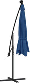 vidaXL - Zweefparasol - met - LED - en - stalen - paal - 300 - cm - azuurblauw