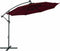 vidaXL - Zweefparasol - met - LED - en - stalen - paal - wijnrood