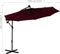 vidaXL - Zweefparasol - met - LED - en - stalen - paal - wijnrood