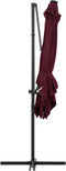 vidaXL - Zweefparasol - met - LED-verlichting - 250x250 - cm - bordeauxrood