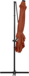 vidaXL - Zweefparasol - met - LED-verlichting - 250x250 - cm - terracottakleurig