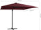 vidaXL - Zweefparasol - met - LED-verlichting - 250x250 - cm - bordeauxrood