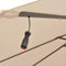 vidaXL - Zweefparasol - met - LED-verlichting - en - metalen - paal - 300 - cm - zand