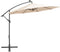 vidaXL - Zweefparasol - met - LED-verlichting - en - metalen - paal - 300 - cm - zand