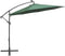 vidaXL - Zweefparasol - met - LED-verlichting - en - metalen - paal - 300 - cm - groen