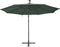 vidaXL - Zweefparasol - met - LED-verlichting - en - metalen - paal - 300 - cm - groen
