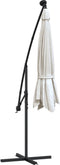 vidaXL - Zweefparasol - met - LED-verlichting - en - metalen - paal - 300 - cm - zand