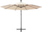 vidaXL - Zweefparasol - met - LED-verlichting - en - metalen - paal - 300 - cm - zand