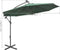 vidaXL - Zweefparasol - met - LED-verlichting - en - metalen - paal - 300 - cm - groen