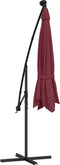 vidaXL - Zweefparasol - met - LED-verlichting - en - metalen - paal - 300 - cm - zand