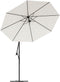 vidaXL - Zweefparasol - met - LED-verlichting - en - metalen - paal - 300 - cm - zand