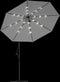 vidaXL - Zweefparasol - met - LED-verlichting - en - metalen - paal - 300 - cm - zand