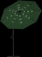 vidaXL - Zweefparasol - met - LED-verlichting - en - metalen - paal - 300 - cm - groen