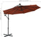 vidaXL - Zweefparasol - met - LED-verlichting - en - stalen - paal - terracottakleur