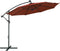 vidaXL - Zweefparasol - met - LED-verlichting - en - stalen - paal - terracottakleur