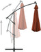 vidaXL - Zweefparasol - met - LED-verlichting - en - stalen - paal - terracottakleur