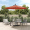 vidaXL - Zweefparasol - met - LED-verlichting - en - stalen - paal - terracottakleur