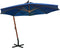 vidaXL - Zweefparasol - met - paal - 3,5x2,9 - m - massief - vurenhout - azuurblauw