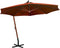 vidaXL - Zweefparasol - met - paal - 3,5x2,9 - m - massief - vurenhout - terracotta