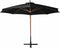 vidaXL - Zweefparasol - met - paal - 3,5x2,9 - m - massief - vurenhout - zwart