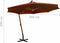 vidaXL - Zweefparasol - met - paal - 3,5x2,9 - m - massief - vurenhout - terracotta