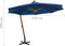 vidaXL - Zweefparasol - met - paal - 3,5x2,9 - m - massief - vurenhout - azuurblauw