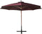 vidaXL - Zweefparasol - met - paal - 3,5x2,9 - m - massief - vurenhout - bordeauxrood