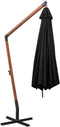 vidaXL - Zweefparasol - met - paal - 3,5x2,9 - m - massief - vurenhout - zwart