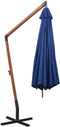 vidaXL - Zweefparasol - met - paal - 3,5x2,9 - m - massief - vurenhout - azuurblauw