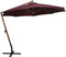 vidaXL - Zweefparasol - met - paal - 3,5x2,9 - m - massief - vurenhout - bordeauxrood