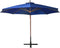 vidaXL - Zweefparasol - met - paal - 3,5x2,9 - m - massief - vurenhout - azuurblauw