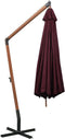 vidaXL - Zweefparasol - met - paal - 3,5x2,9 - m - massief - vurenhout - bordeauxrood
