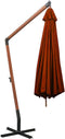 vidaXL - Zweefparasol - met - paal - 3,5x2,9 - m - massief - vurenhout - terracotta