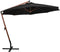 vidaXL - Zweefparasol - met - paal - 3,5x2,9 - m - massief - vurenhout - zwart
