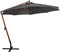 vidaXL - Zweefparasol - met - paal - 3,5x2,9 - m - massief - vurenhout - antraciet