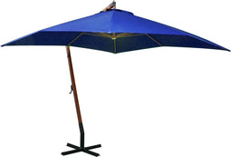 vidaXL - Zweefparasol - met - paal - 3x3 - m - massief - vurenhout - azuurblauw