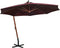 vidaXL - Zweefparasol - met - paal - 3x3 - m - massief - vurenhout - terracottakleurig