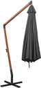 vidaXL - Zweefparasol - met - paal - 3x3 - m - massief - vurenhout - terracottakleurig